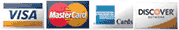 We accept Visa, MasterCard, American Express and Discover