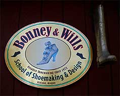 Bonney & Wills Shoemaking sign