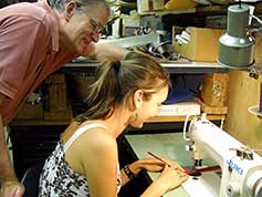 Shoemaking Student with instructor